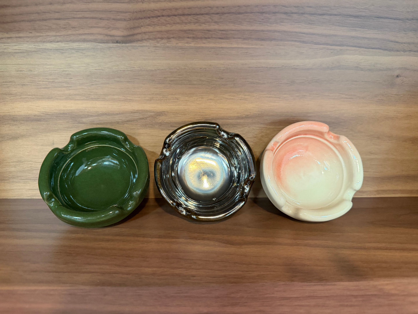 DEEP BLACK Retro Ceramic Ashtray in color House of Renaissance
