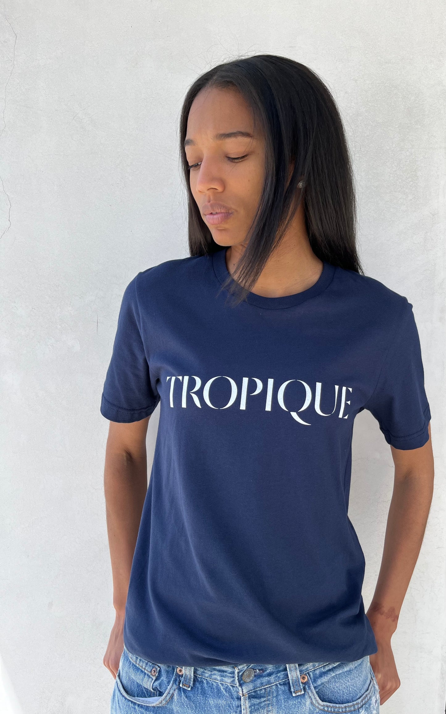 Paradised Tropique Tee in Navy or Pink