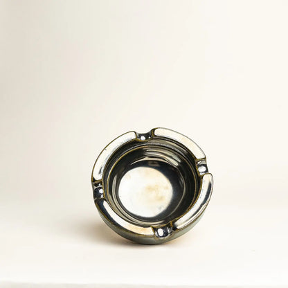 DEEP BLACK Retro Ceramic Ashtray in color House of Renaissance